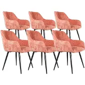 DS4U - Flavio armstoel - Set van 6 - Roze - Stof