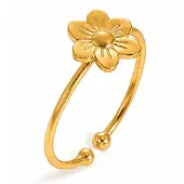 Cilla Jewels Goudkleurige Verstelbare Damesring met Bloemmotief