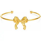 Cilla Jewels Goudkleurige Open Damesarmband met Strik van Edelstaal