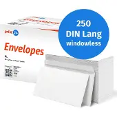 Print24 NIEUW: Enveloppen zonder venster, DIN Lang, onbedrukt, 250 stuks
