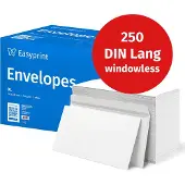 Easyprint NIEUW: Enveloppen zonder venster, DIN Lang, onbedrukt, 250 stuks