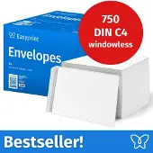 Easyprint NIEUW: Enveloppen zonder venster, DIN C4, onbedrukt, 750 stuks