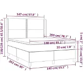 vidaXL Boxspring met matras stof blauw 140x200 cm