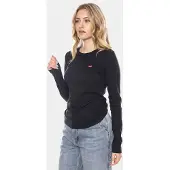 Levi's Shirt 'Essential Housemark Long Sleeve Tee' rood / zwart / wit