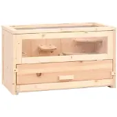 vidaXL Hamsterkooi 60x30x35 cm massief vurenhout