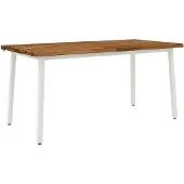 vidaXL Eettafel met levendige rand 160 x 90 x 75 cm Naturel