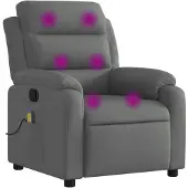 vidaXL Massagestoel in donkergrijze stof