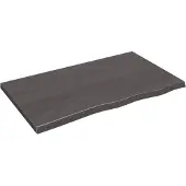 vidaXL Tafelblad 100x60x(2-4)cm behandeld eikenhout donkerbruin
