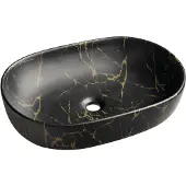 Sapho Caleo keramische opbouwwastafel 60x42cm Portoro marmer