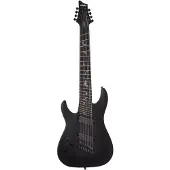 Schecter Damien 8 MultiScale Satin Black LH linkshandige elektrische gitaar