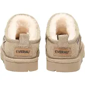 EVER AU Platte suède pantoffels voor dames (Zand)