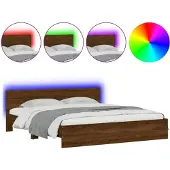 vidaXL Bedframe Bruin eiken 200 x 200 cm Engineered wood and plywood