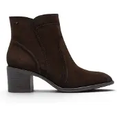Tamaris Dames Mocca Brown Suède Leren Enkellaarzen met hakken - 25313-47