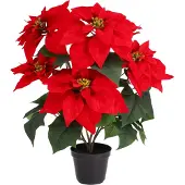 Maxifleur Kunstplanten Kerstster Poinsettia kunstplant 58cm in kweekpot