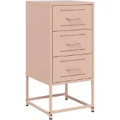 vidaXL Nachtkastje 36x39x78 cm staal roze
