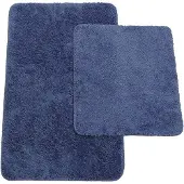 OEM Set van 2 badkamermatten in blauw: badmat en toiletmat