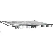 vidaXL Luifel uittrekbaar 4x3 m stof en aluminium antraciet en wit