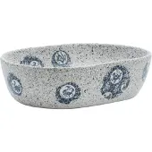 vidaXL Opzetwasbak ovaal 47x33x13 cm keramiek grijs en blauw
