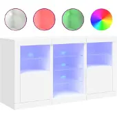 vidaXL Dressoir met LED-verlichting, wit, 123x37x67 cm