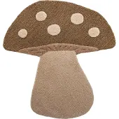 Bloomingville Tapijt - 90 cm - Wol - Paddestoel - Bruin - - OneSize - Deken