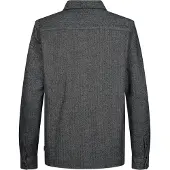 Petrol Industries - Heren Katoenen overshirt in visgraatpatroon steelline - Blauw
