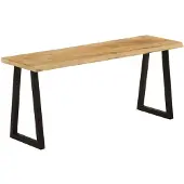 vidaXL Bankje met natuurlijke rand 105 cm massief mangohout