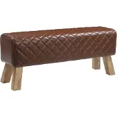 vidaXL Bank 110 x 30 x 45 cm Echt Leer Bruin diamant