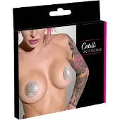 Cottelli - tepelstickers met steentjes (zilver)