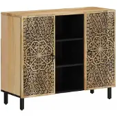 vidaXL Bijzetkast 90x33x75 cm massief mangohout