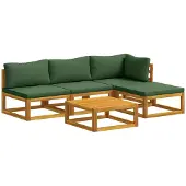 vidaXL Bankstel 5 st Naturel Massief Acacia Hout