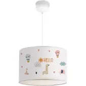 Lux.pro Kinder hanglamp Rugby wit met girafmotief
