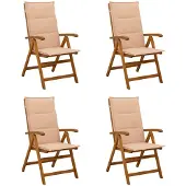 vidaXL Ligstoelen voor Tuin 4 st Naturel Massief Acacia Hout