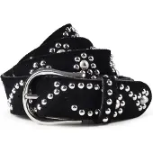 B.belt Studded belt Leder 100 cm zwart