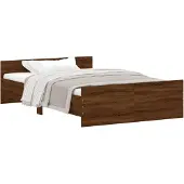 vidaXL Bedframe hoofd- en voeteneinde bruin eikenkleur 120x190 cm