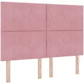 vidaXL Boxspringbed met matras en hoofdeinde, roze, 140 x 200 cm, fluweel