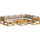 vidaXL - Bankstel - 8 - st - Naturel - Massief - Acacia - Hout