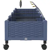 vidaXL Tuin Plantenbak met Irrigatie en Wielen 4 st Grijs PP