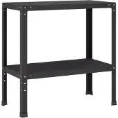 vidaXL Planttafel 100 x 40 x 80 cm Gepoedercoat staal Zwart