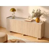 Vente-unique Buffetkast met 4 deuren - Natuurlijk licht en beige NOZYLO