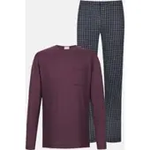 Mey Lange pyjama Serie Evening Geo Oxblood | Maat XXL