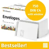 Infowerk NIEUW: Enveloppen met venster, DIN C4, onbedrukt, 750 stuks