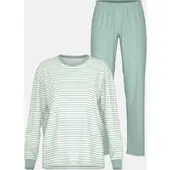 Mey Pyjama lang Serie Willow Stripes Seasalt Green | Maat 40