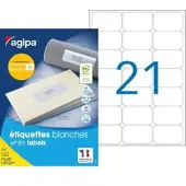 Agipa Universele etiketten, 63,5 x 38,1 mm, wit