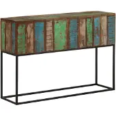 vidaXL Wandtafel 110x30x75 cm massief gerecycled hout en ijzer