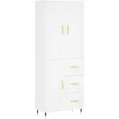 vidaXL Hoge kast 69,5x34x180 cm bewerkt hout wit