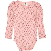 Müsli Rompertje/body lichtbeige / rosa / donkerroze
