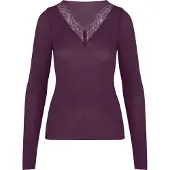 Hunkemoller Shirt 'V-neck with Cashmere' lila
