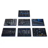 HBM inlays met gereedschapset 262-delig, voor gereedschapswagen, blauw