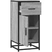 vidaXL Dressoir 35,5x35x76 cm bewerkt hout en metaal grijs sonoma
