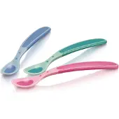 Nuby Lepel Zacht+Warmtegevoelig Blauw 3Maanden+ Id5235 3 St Overige